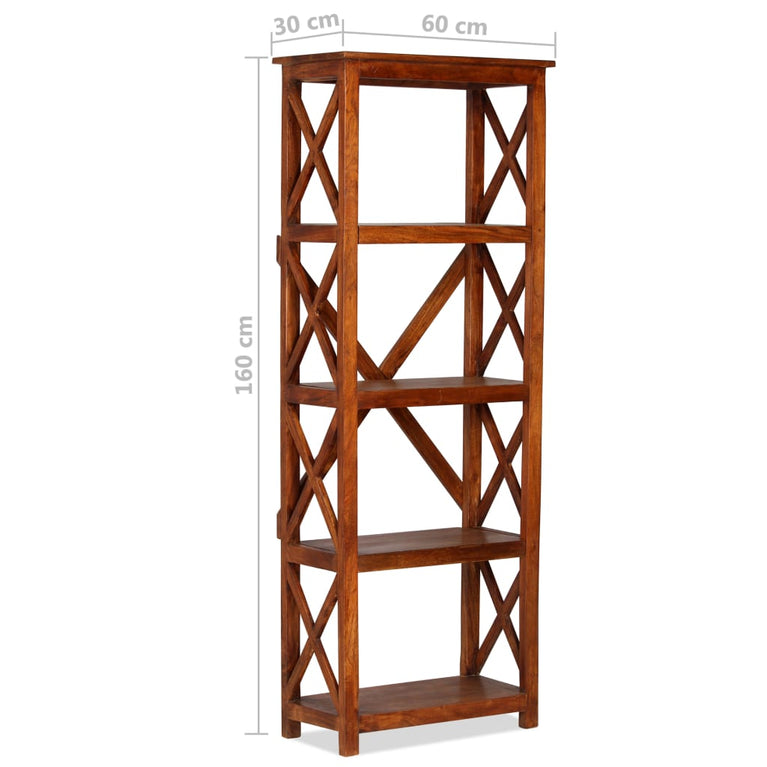 Boekenkast 60x30x160 cm acaciahout met honingafwerking MeubelReus