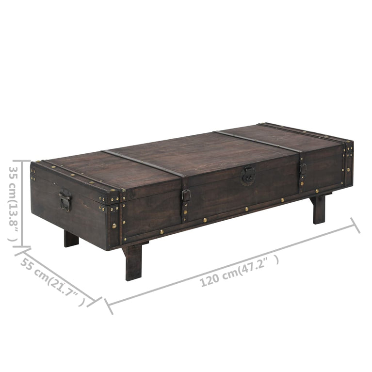 Salontafel vintage stijl 120x55x35 cm massief acaciahout MeubelReus