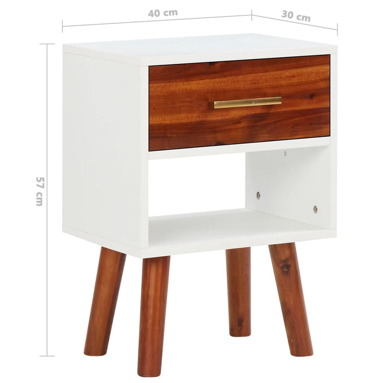 Nachtkastjes 2 st 40x30x57 cm massief acaciahout MeubelReus