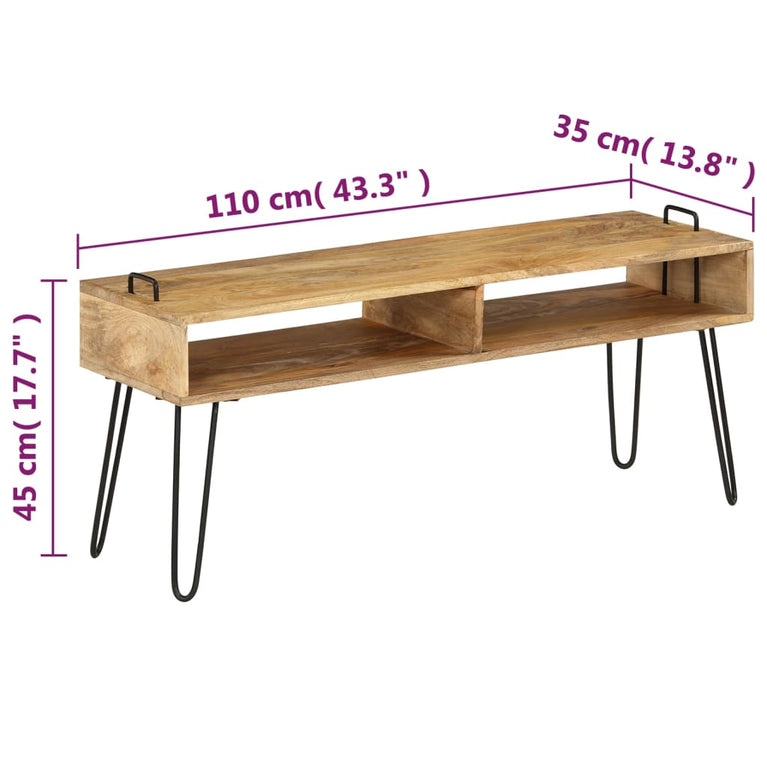Tv-meubel 110x35x45 cm massief mangohout MeubelReus