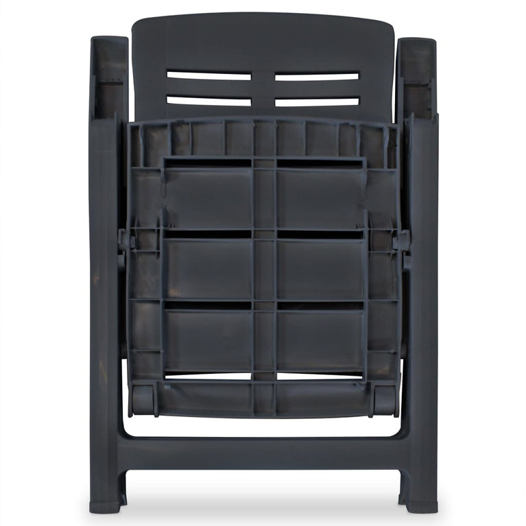 Tuinstoelen 4 st verstelbaar kunststof antracietkleurig MeubelReus