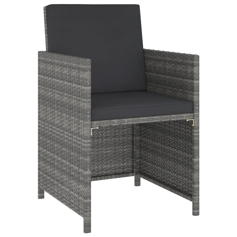 6-delige Tuinset met kussens poly rattan grijs MeubelReus