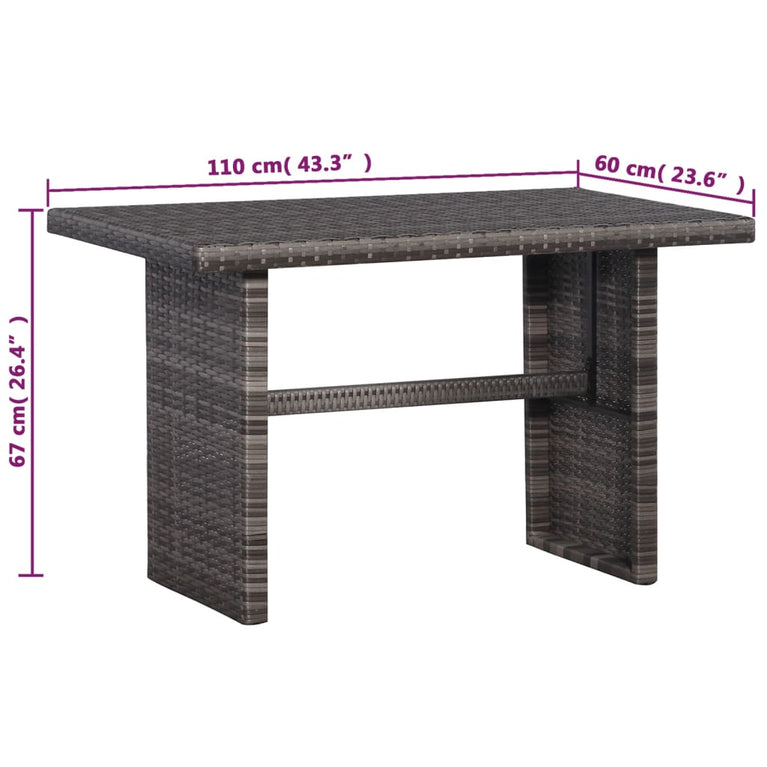 3-delige Bistroset met kussens poly rattan grijs MeubelReus