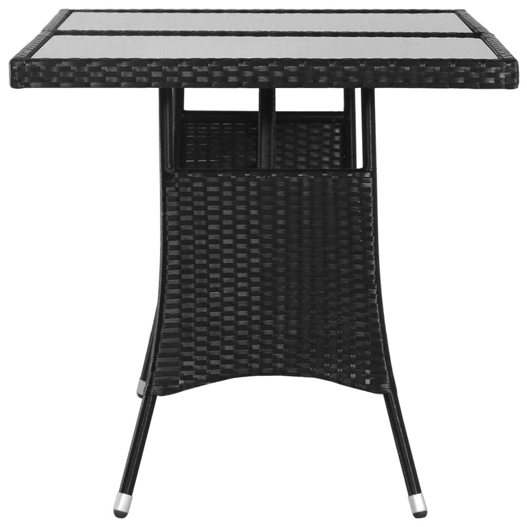 Tuintafel 140x80x74 cm poly rattan zwart MeubelReus