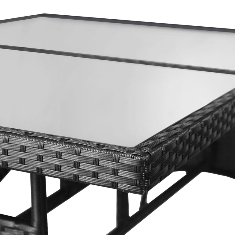 Tuintafel 140x80x74 cm poly rattan zwart MeubelReus
