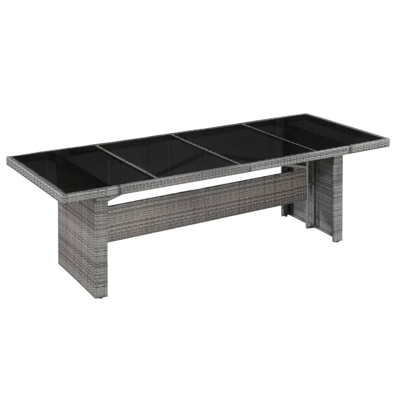 Tuintafel 240x90x74 cm poly rattan en glas MeubelReus