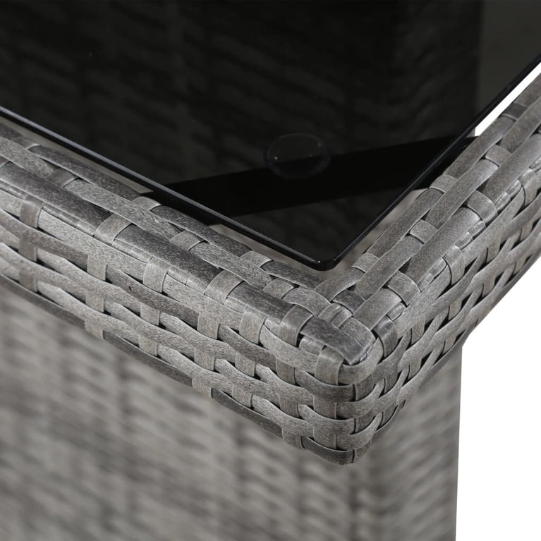 Tuintafel 240x90x74 cm poly rattan en glas MeubelReus