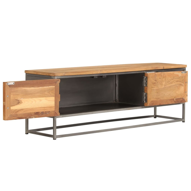 Tv-meubel 120x30x40 cm gerecycled teakhout en staal MeubelReus