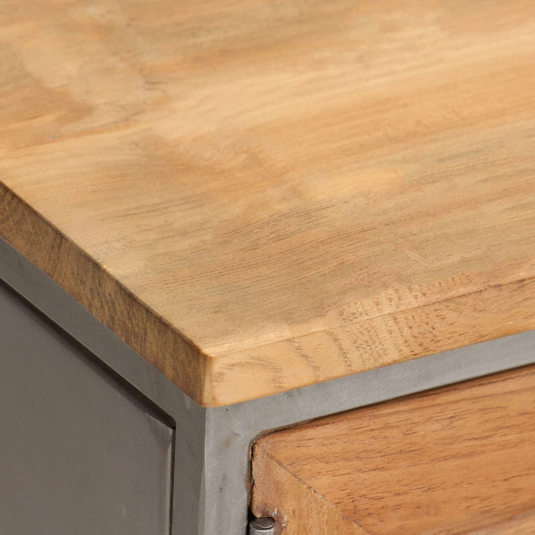 Tv-meubel 120x30x40 cm gerecycled teakhout en staal MeubelReus
