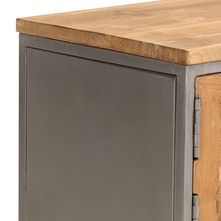 Tv-meubel 120x30x40 cm gerecycled teakhout en staal MeubelReus