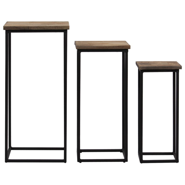 Plantentafelset gerecycled teakhout 3-delig MeubelReus