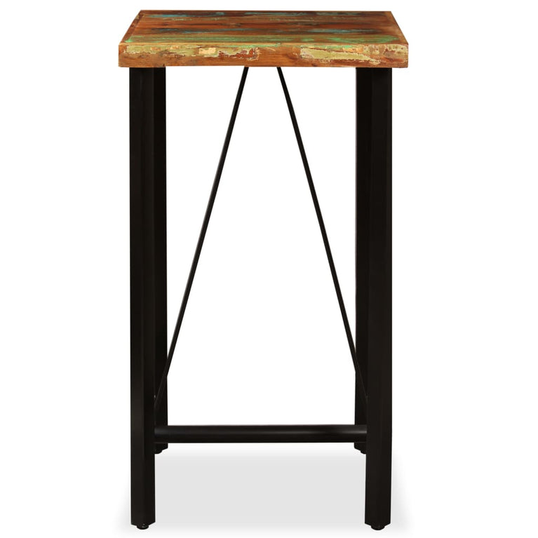 Barset massief gerecycled hout, echt leer en canvas 3-delig MeubelReus