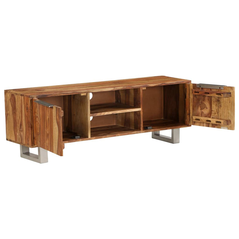 Tv-meubel 118x30x40 cm sheeshamhout met honing afwerking MeubelReus
