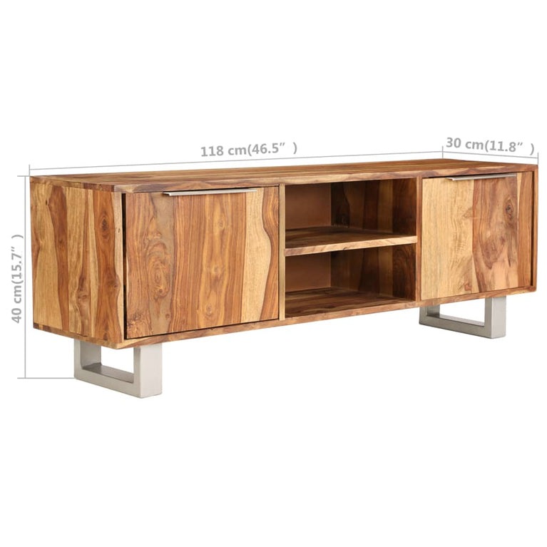 Tv-meubel 118x30x40 cm sheeshamhout met honing afwerking MeubelReus