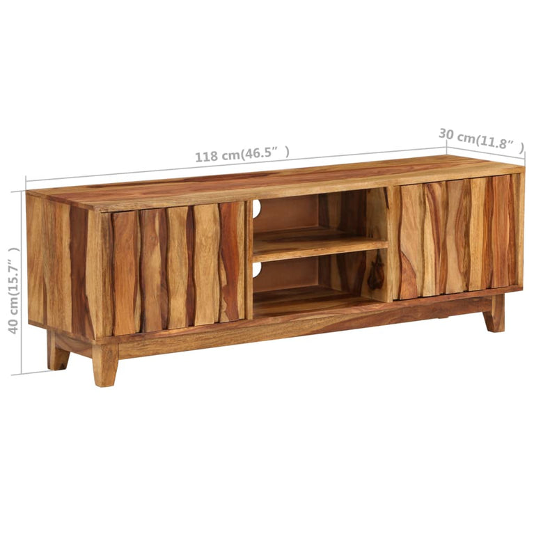 Tv-meubel 118x30x40 cm massief sheeshamhout MeubelReus