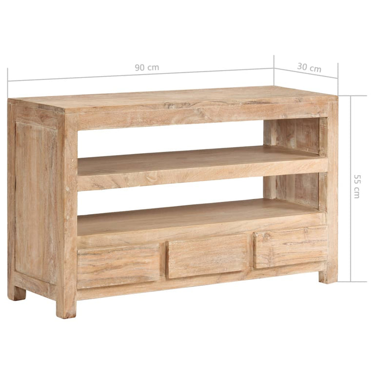 Tv-meubel 90x30x55 cm massief acaciahout lichtbruin MeubelReus
