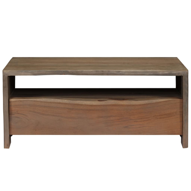 Salontafel met natuurlijke rand 90x50x40 cm acaciahout grijs MeubelReus