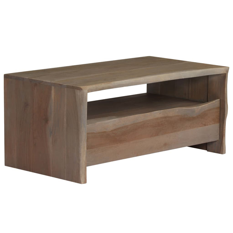 Salontafel met natuurlijke rand 90x50x40 cm acaciahout grijs MeubelReus