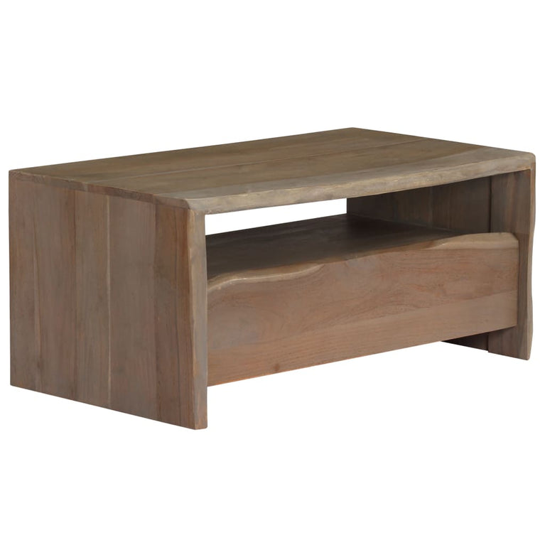 Salontafel met natuurlijke rand 90x50x40 cm acaciahout grijs MeubelReus