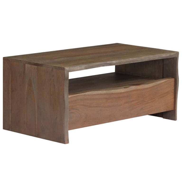 Salontafel met natuurlijke rand 90x50x40 cm acaciahout grijs MeubelReus