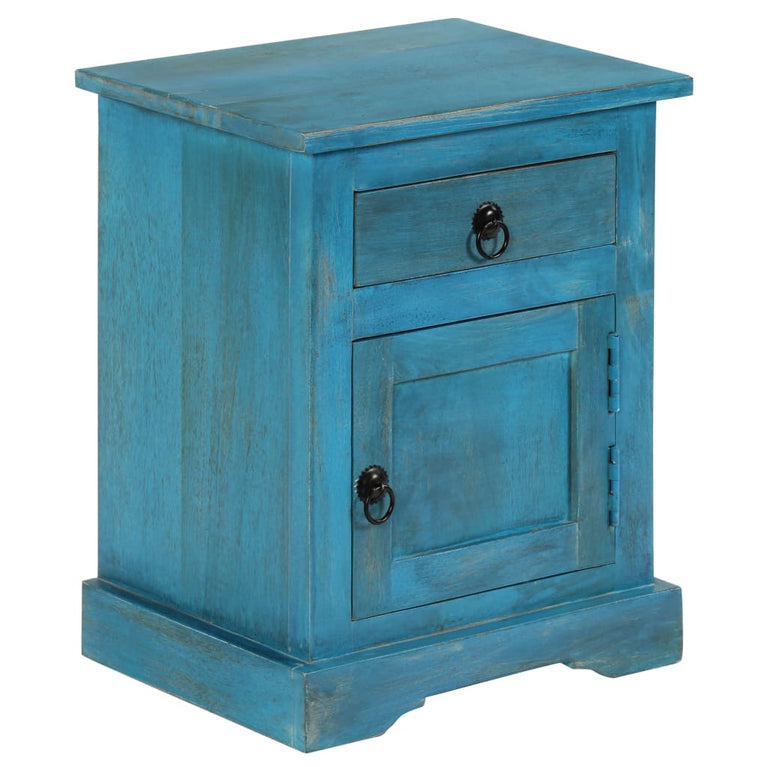 Nachtkastje 40x30x50 cm massief mangohout blauw MeubelReus