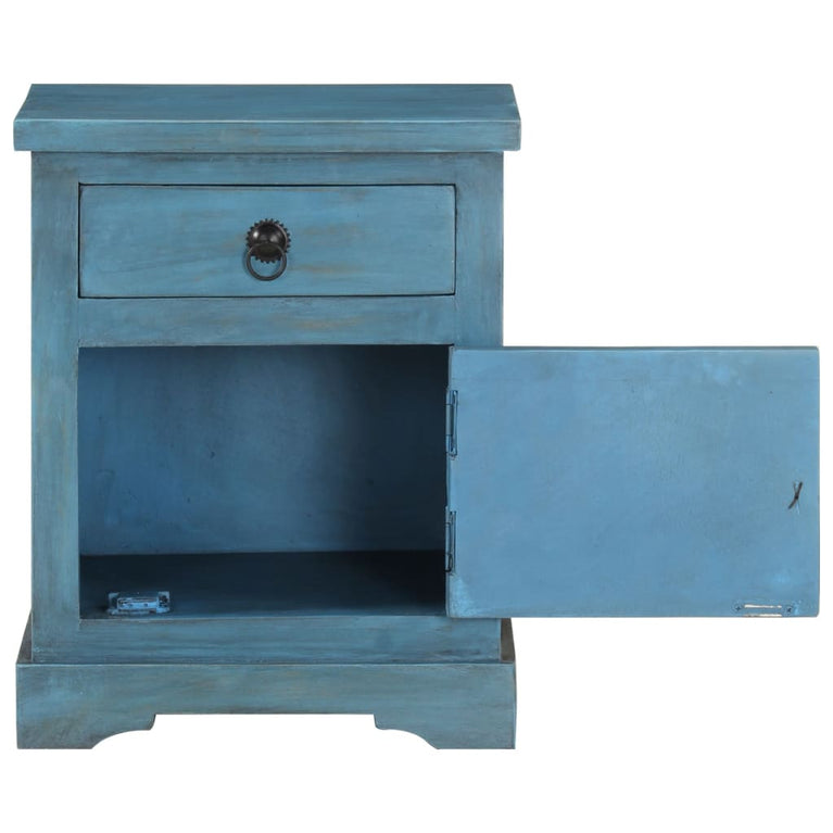 Nachtkastje 40x30x50 cm massief mangohout blauw MeubelReus