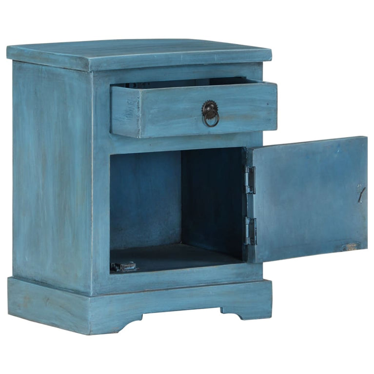 Nachtkastje 40x30x50 cm massief mangohout blauw MeubelReus