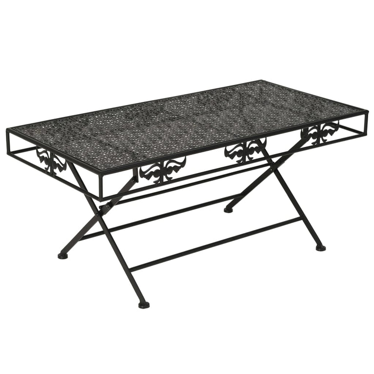 Salontafel vintage stijl inklapbaar 100x50x45 cm metaal zwart MeubelReus