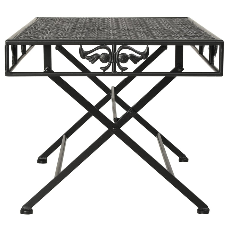 Salontafel vintage stijl inklapbaar 100x50x45 cm metaal zwart MeubelReus
