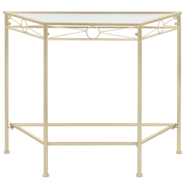 Bijzettafel in vintage stijl 87x34x73 cm metaal goud MeubelReus