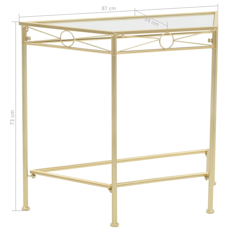 Bijzettafel in vintage stijl 87x34x73 cm metaal goud MeubelReus