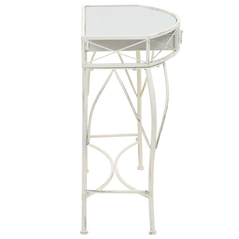 vidaXL Bijzettafel Franse stijl 82x39x76 cm metaal wit MeubelReus
