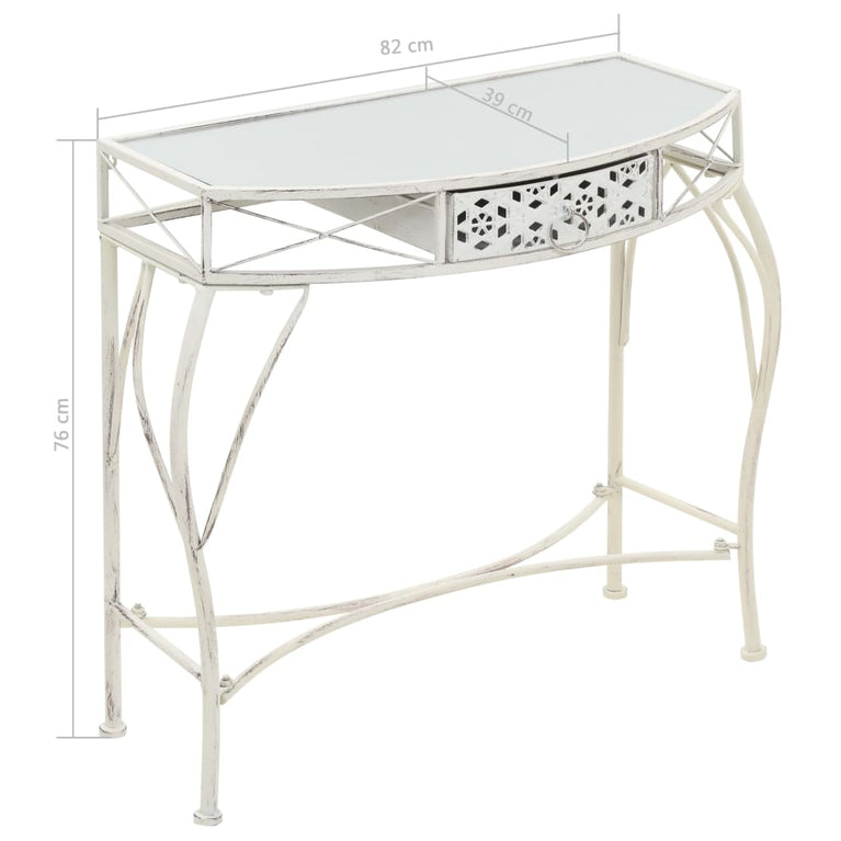 vidaXL Bijzettafel Franse stijl 82x39x76 cm metaal wit MeubelReus