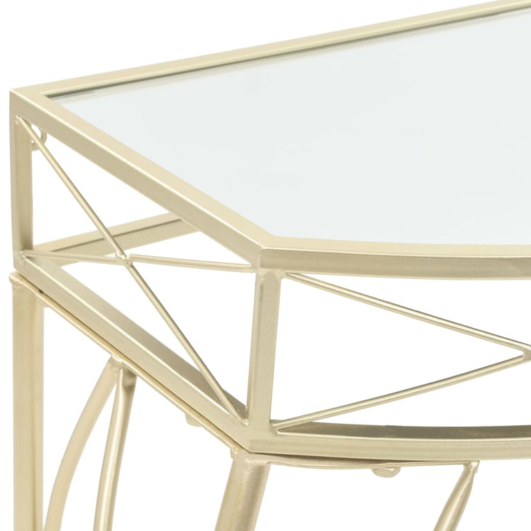 Bijzettafel Franse stijl 82x39x76 cm metaal goudkleurig MeubelReus