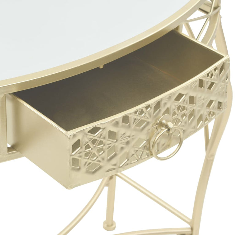 Bijzettafel Franse stijl 82x39x76 cm metaal goudkleurig MeubelReus