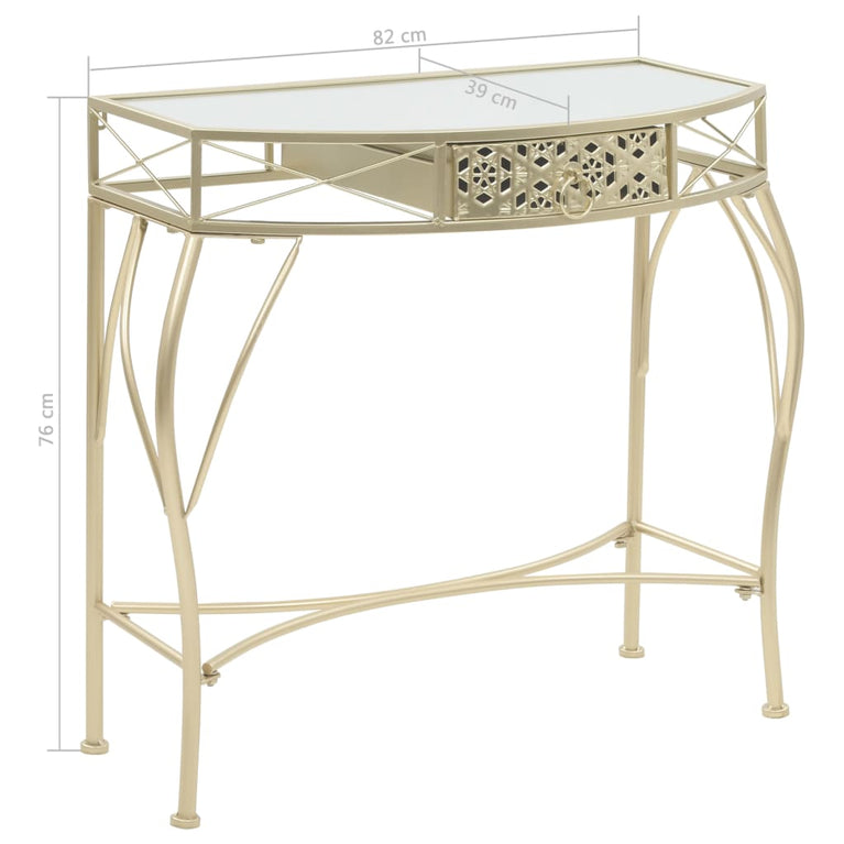 Bijzettafel Franse stijl 82x39x76 cm metaal goudkleurig MeubelReus