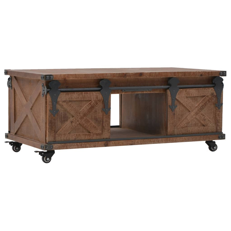 Salontafel 91x51x38 cm massief vurenhout bruin MeubelReus