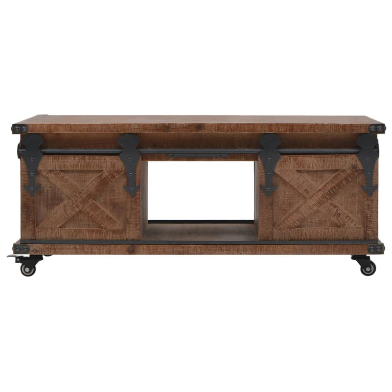 Salontafel 91x51x38 cm massief vurenhout bruin MeubelReus