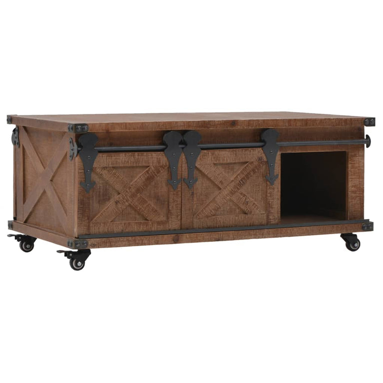 Salontafel 91x51x38 cm massief vurenhout bruin MeubelReus