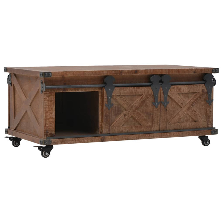 Salontafel 91x51x38 cm massief vurenhout bruin MeubelReus