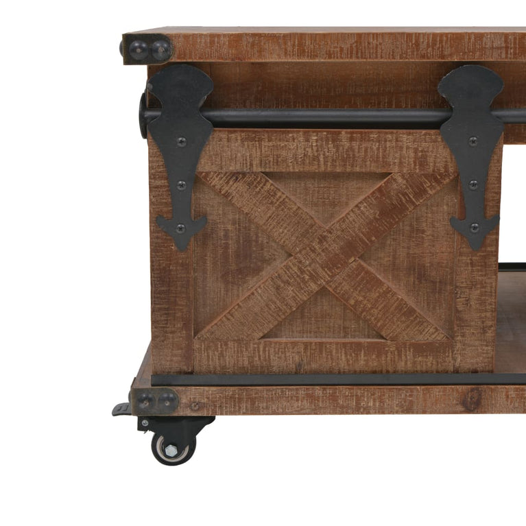 Salontafel 91x51x38 cm massief vurenhout bruin MeubelReus