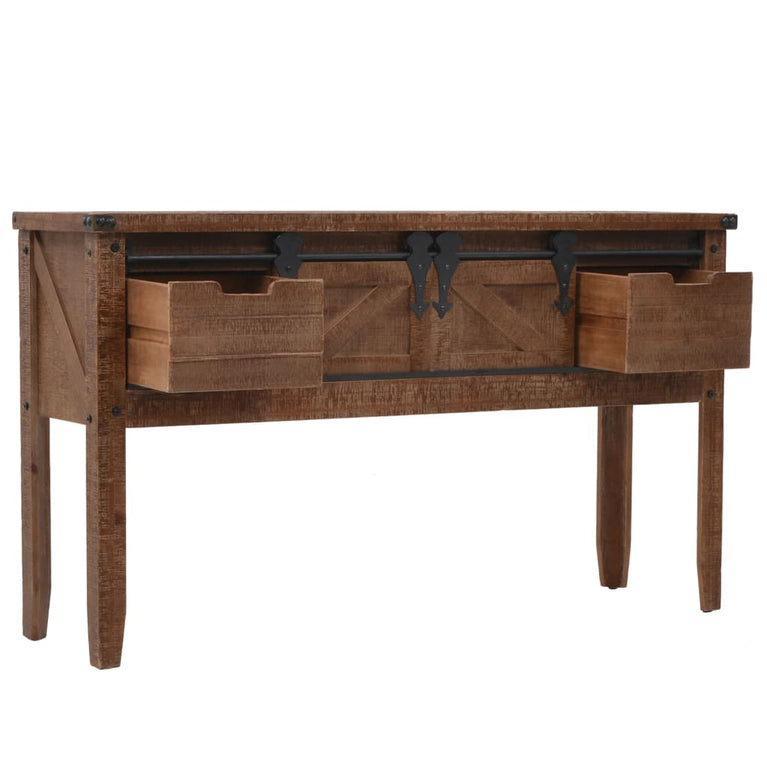 Wandtafel 131x35,5x75 cm massief vurenhout bruin MeubelReus