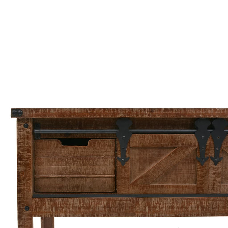 Wandtafel 131x35,5x75 cm massief vurenhout bruin MeubelReus