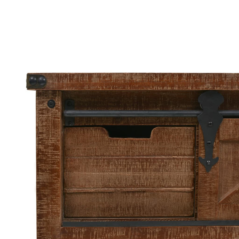 Wandtafel 131x35,5x75 cm massief vurenhout bruin MeubelReus