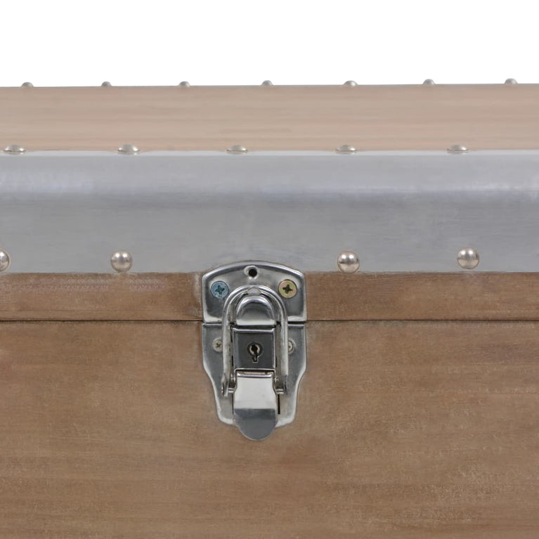 Opbergkist 91x52x40 cm massief vurenhout bruin MeubelReus