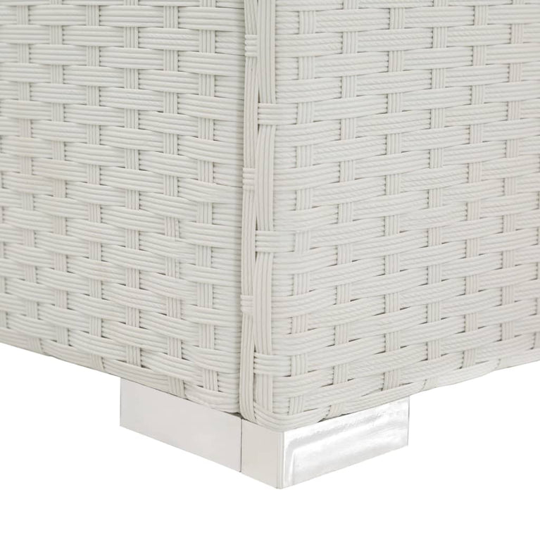 Ligbed met kussen poly rattan wit MeubelReus