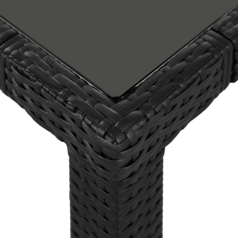 5-delige Tuinset poly rattan zwart