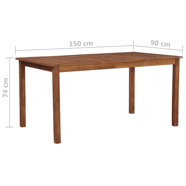 Tuintafel 150x90x74 cm massief acaciahout MeubelReus