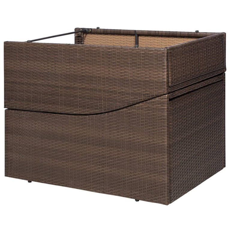 Ligbed met kussen poly rattan bruin MeubelReus