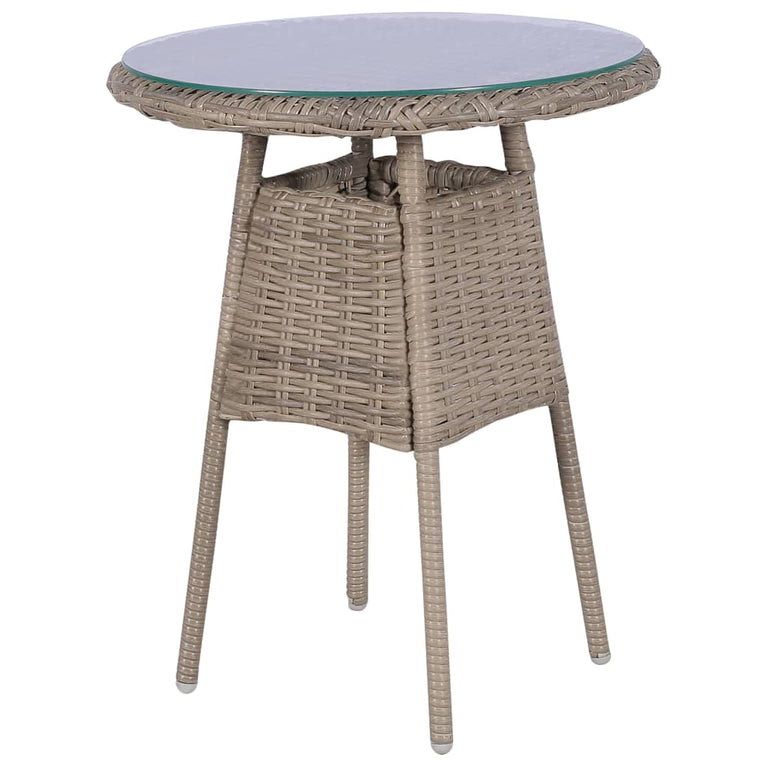 3-delige Bistroset met kussens poly rattan bruin MeubelReus